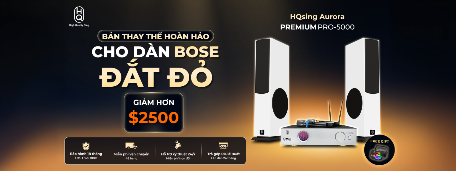 HQsing Aurora Premium PRO-5000 — bản thay thế hoàn hảo cho dàn Bose đắt đỏ